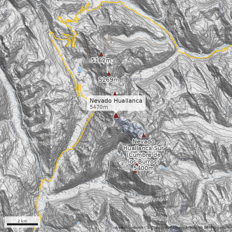 Mapa Nevado Huallanca
