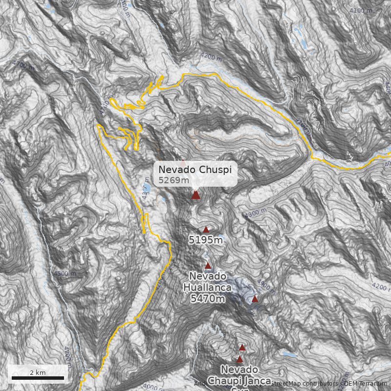 Mapa Nevado Chuspi
