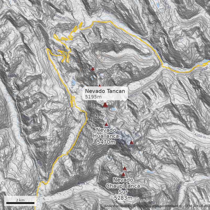 Mapa Nevado Tancan