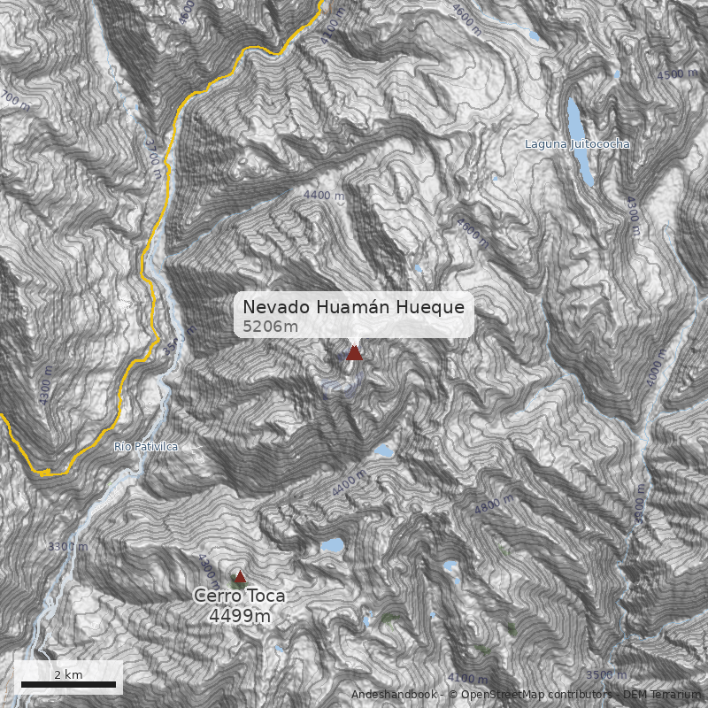 Mapa Nevado Huamán Hueque