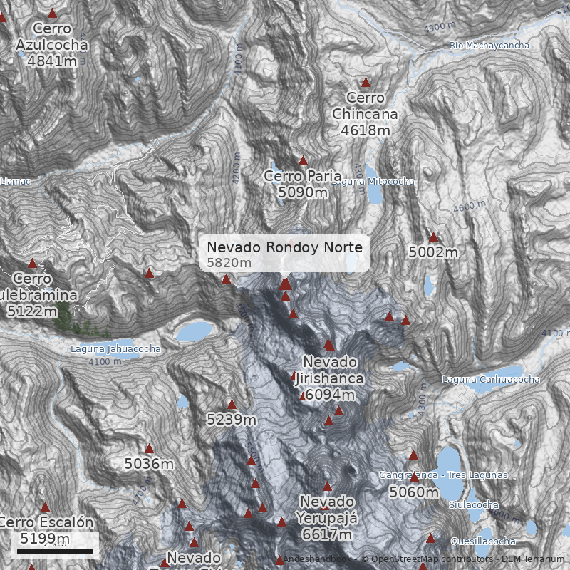 Mapa Nevado Rondoy Norte