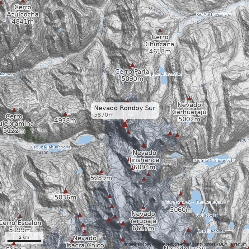 Mapa Nevado Rondoy Sur