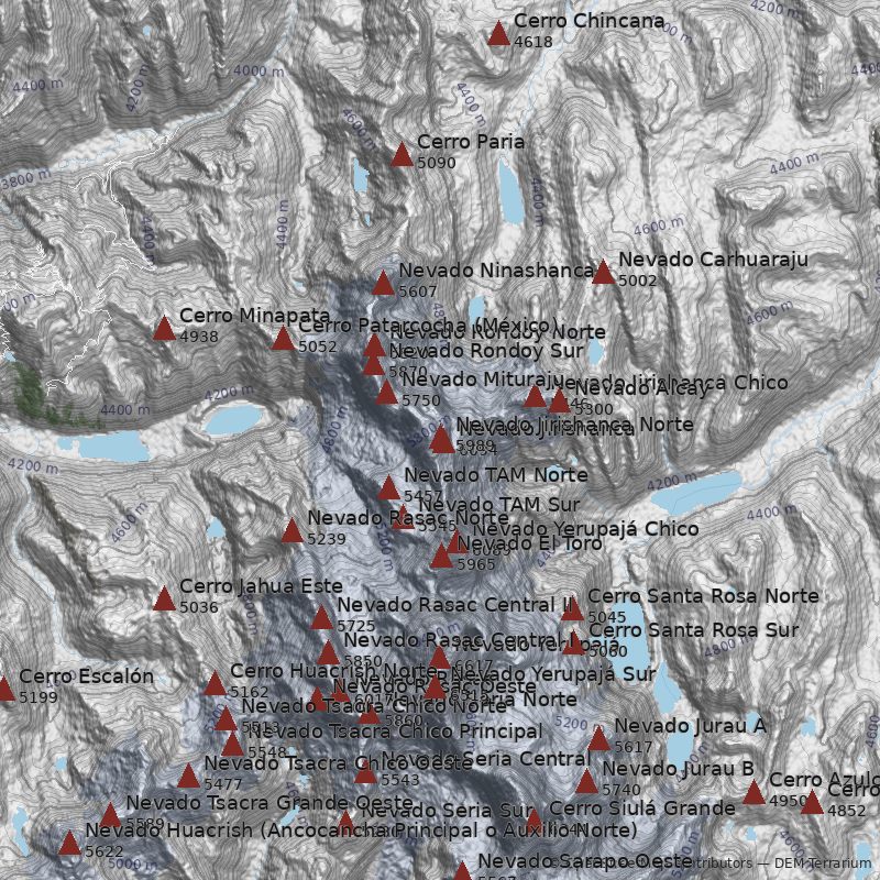 Mapa Nevado Jirishanca Norte