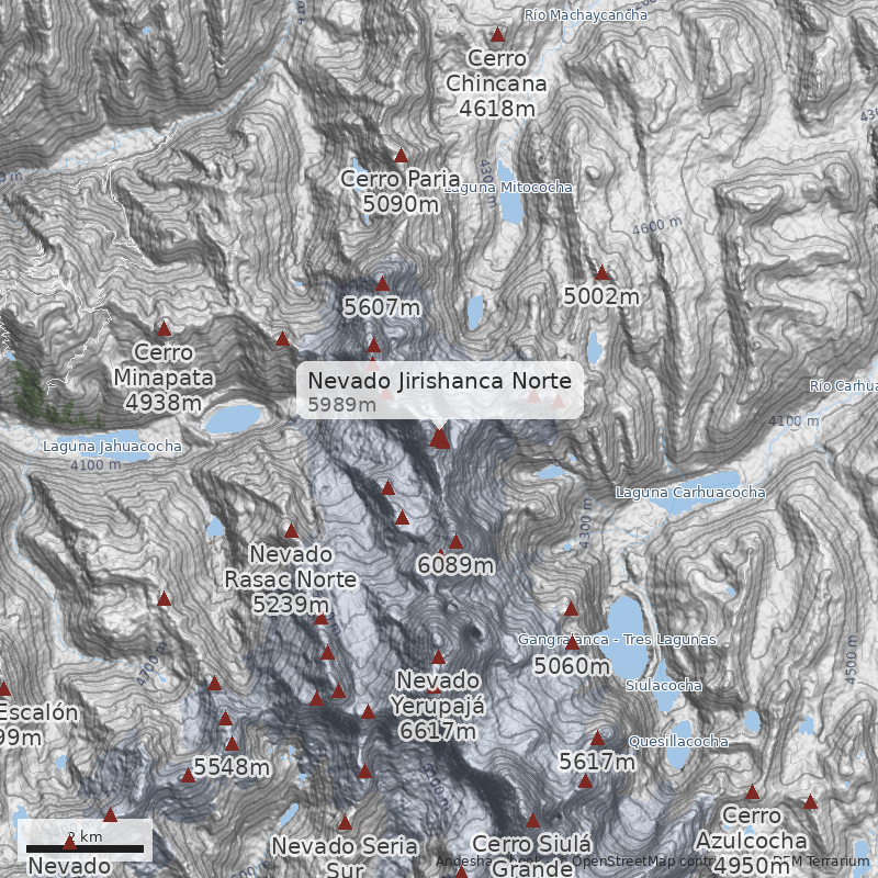 Mapa Nevado Jirishanca Norte