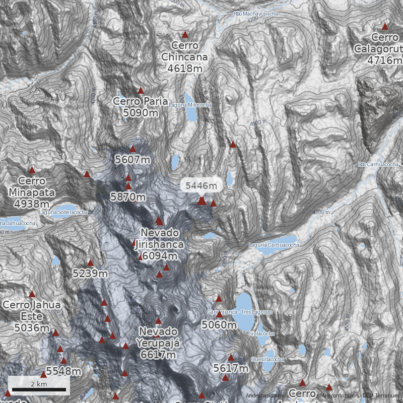 Mapa Nevado Jirishanca Chico