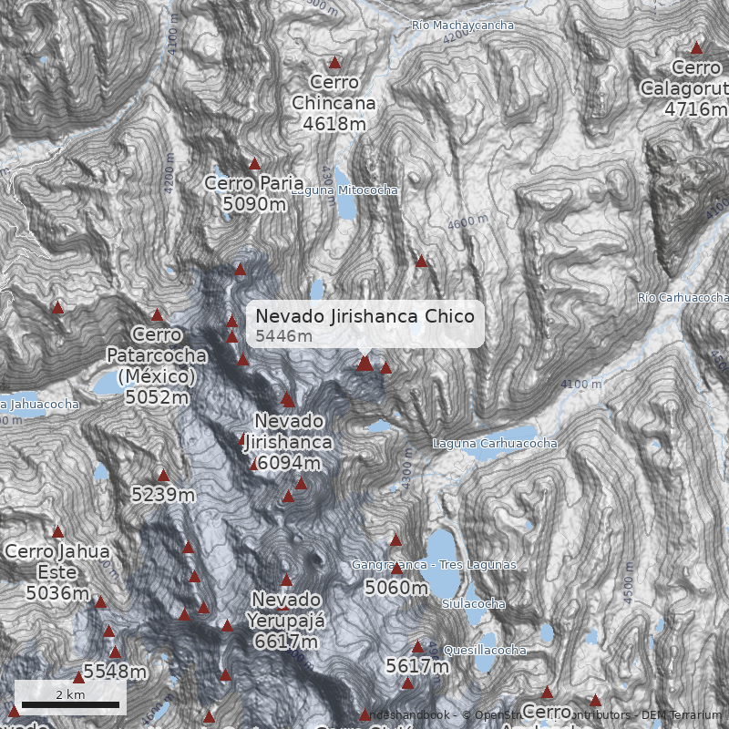 Mapa Nevado Jirishanca Chico