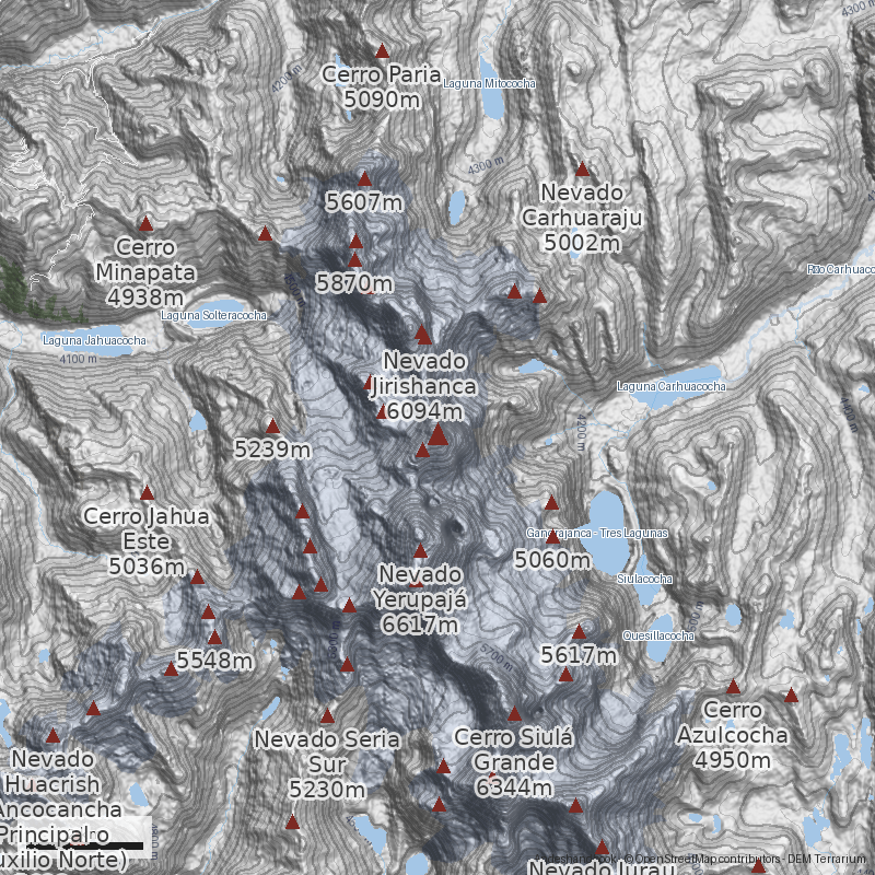 Mapa Nevado Yerupajá Chico