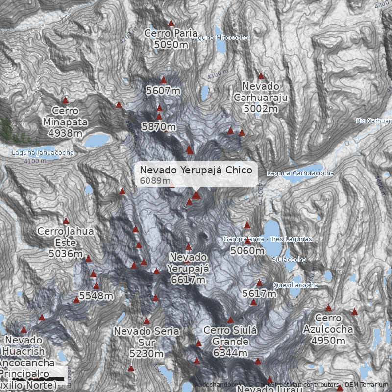 Mapa Nevado Yerupajá Chico