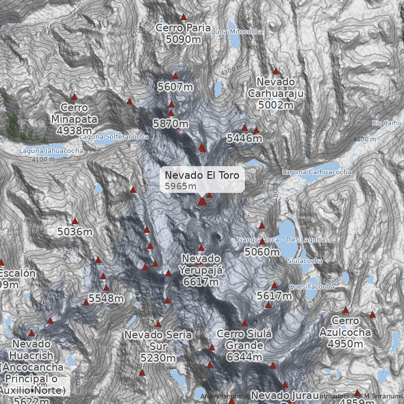 Mapa Nevado El Toro
