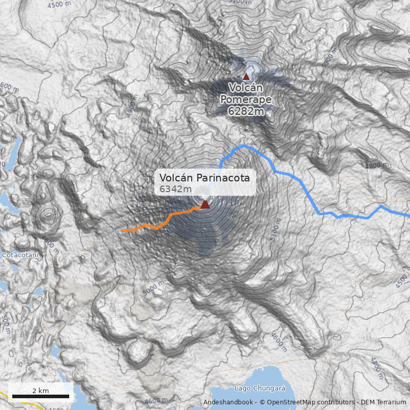 Mapa Volcán Parinacota