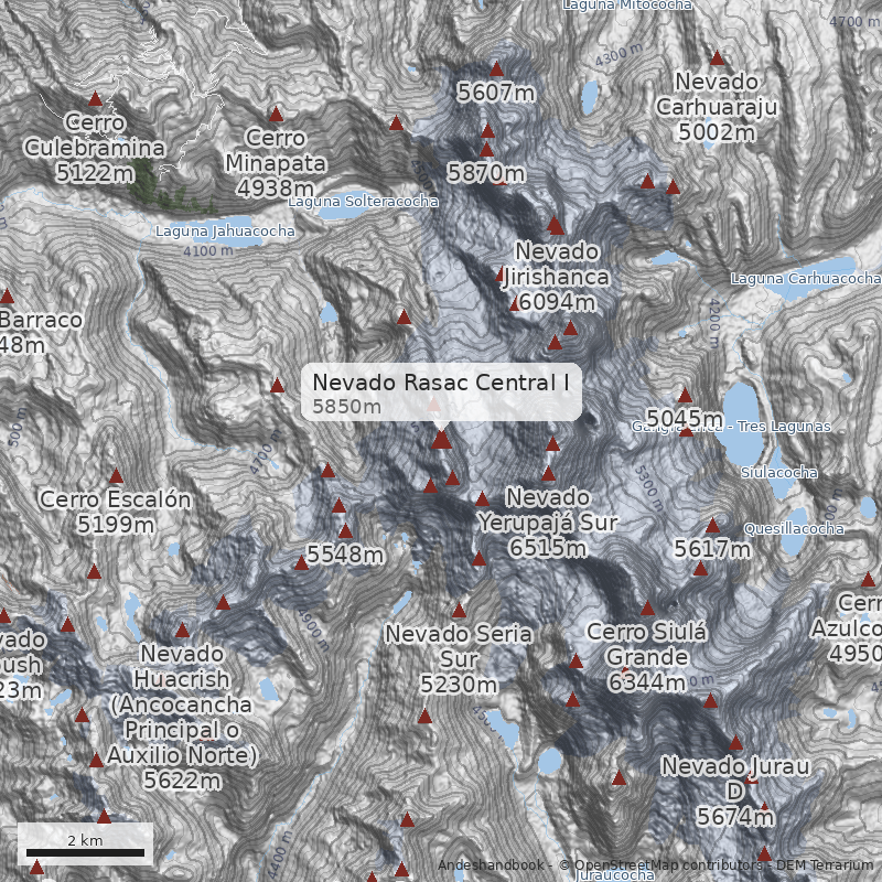 Mapa Nevado Rasac Central I