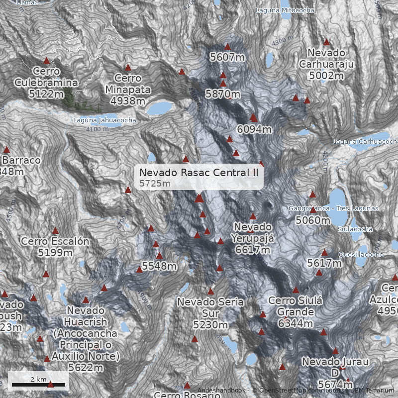 Mapa Nevado Rasac Central II