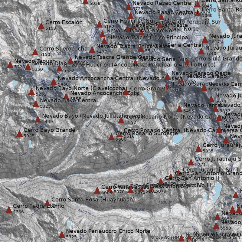 Mapa Cerro Rosario Norte (Nevado Caramarca Chico)