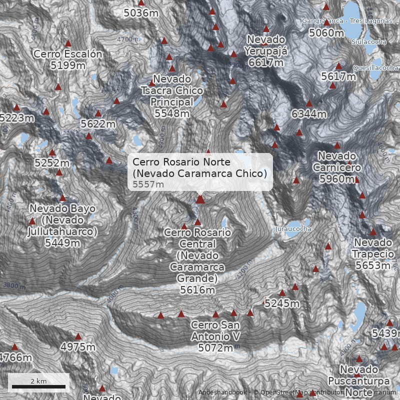 Mapa Cerro Rosario Norte (Nevado Caramarca Chico)