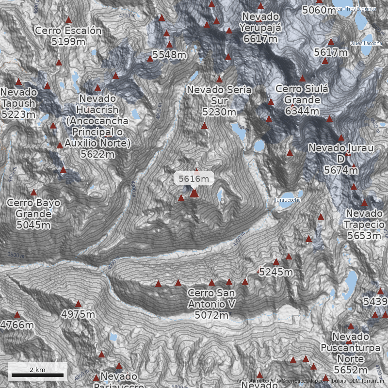 Mapa Cerro Rosario Central (Nevado Caramarca Grande)