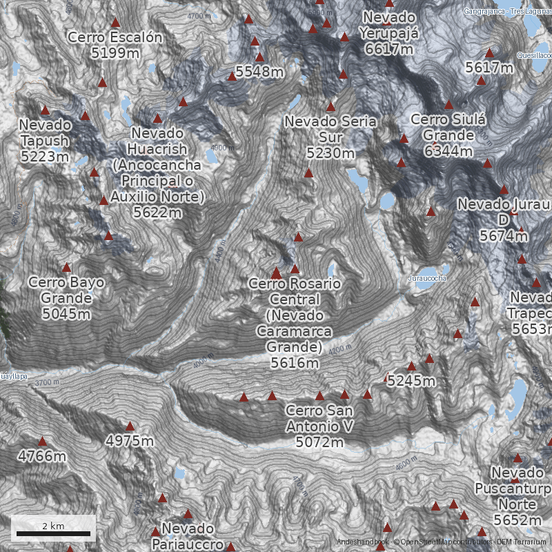 Mapa Cerro Rosario Suroeste
