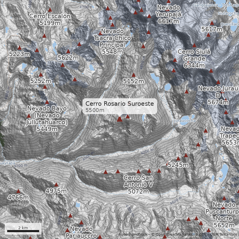 Mapa Cerro Rosario Suroeste