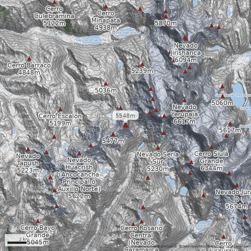 Mapa Nevado Tsacra Chico Principal