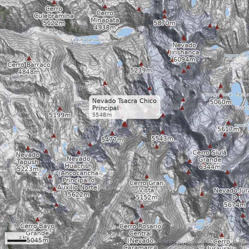 Mapa Nevado Tsacra Chico Principal