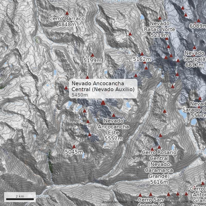 Mapa Nevado Ancocancha Central (Nevado Auxilio)