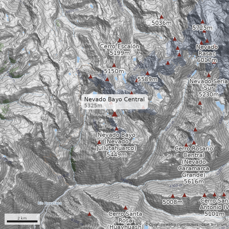 Mapa Nevado Bayo Central