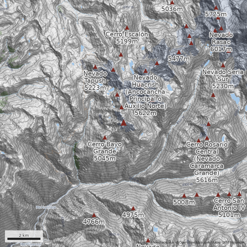 Mapa Nevado Bayo (Nevado Jullutahuarco)