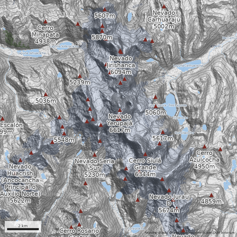 Mapa Nevado Yerupajá Sur