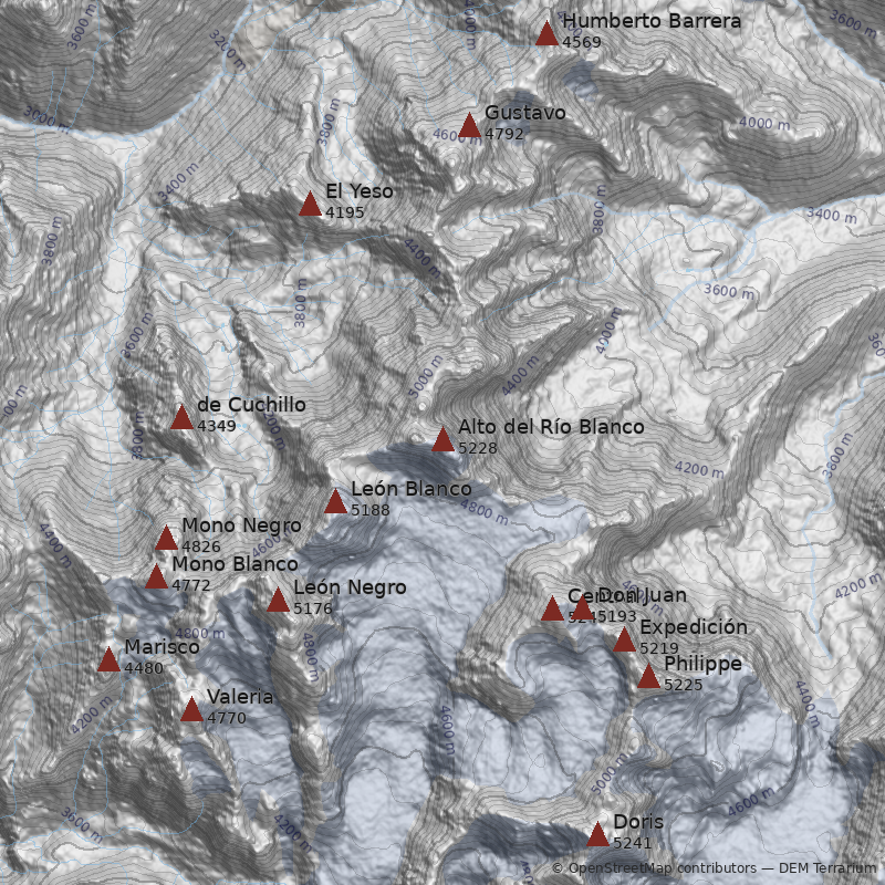 Mapa Cerro Alto del Río Blanco