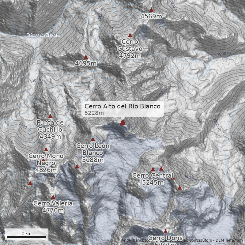 Mapa Cerro Alto del Río Blanco