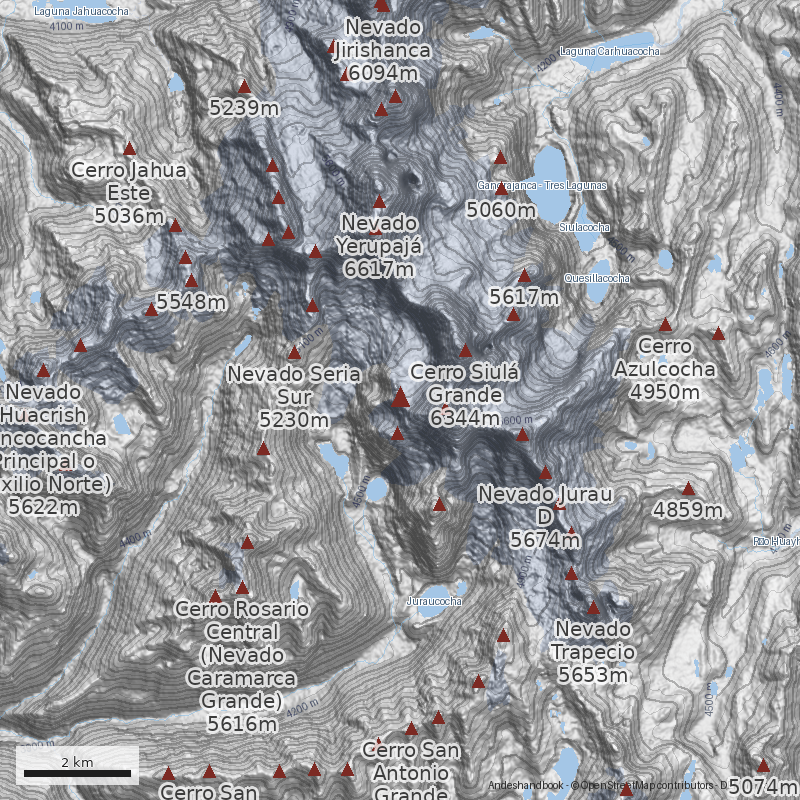 Mapa Nevado Sarapo Oeste