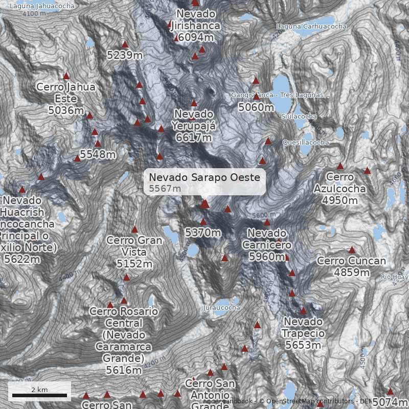 Mapa Nevado Sarapo Oeste