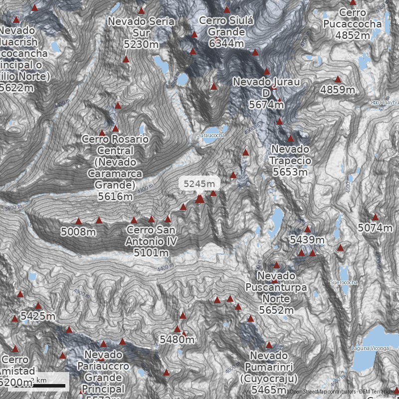 Mapa Cerro San Antonio Grande (Nevado Cutatambo)