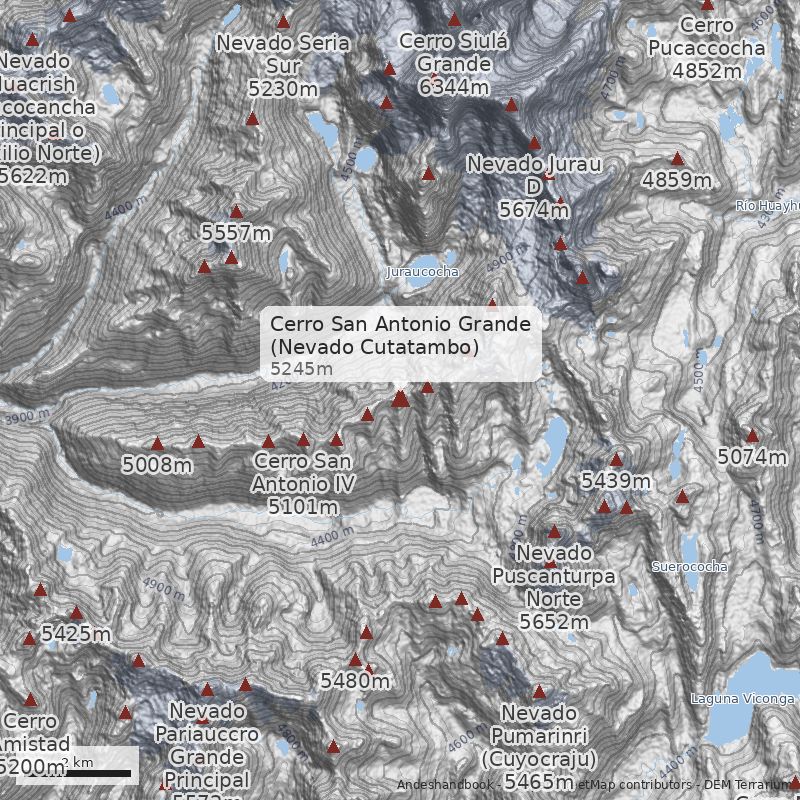 Mapa Cerro San Antonio Grande (Nevado Cutatambo)