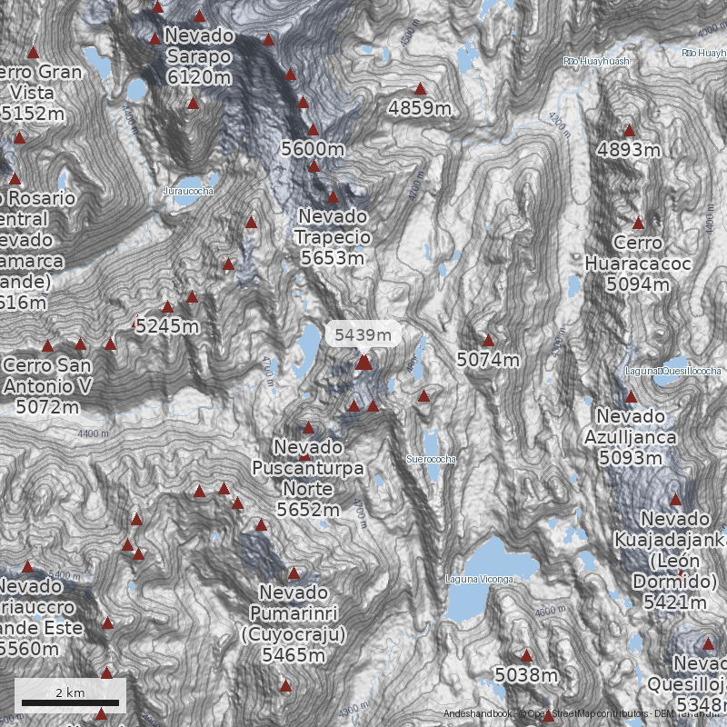 Mapa Nevado Sueroraju