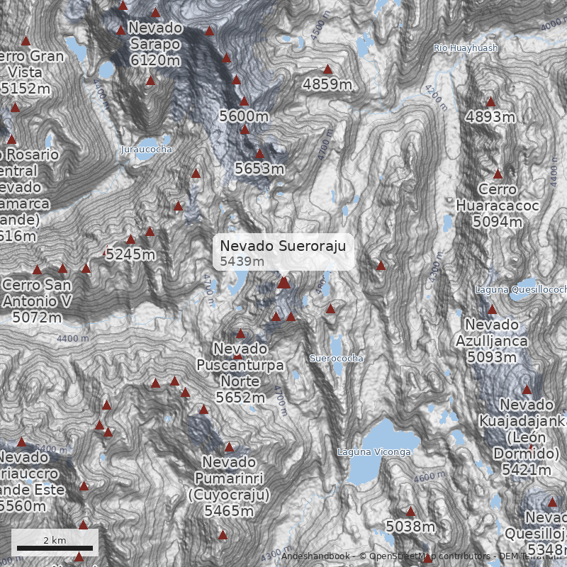Mapa Nevado Sueroraju