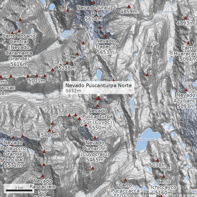 Mapa Nevado Puscanturpa Norte