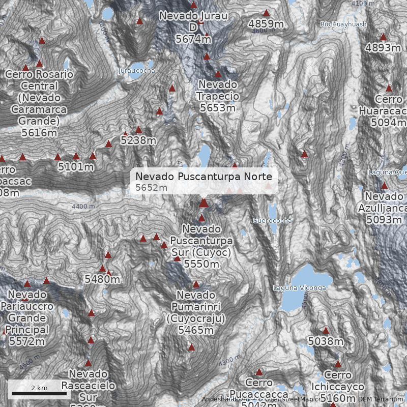 Mapa Nevado Puscanturpa Norte