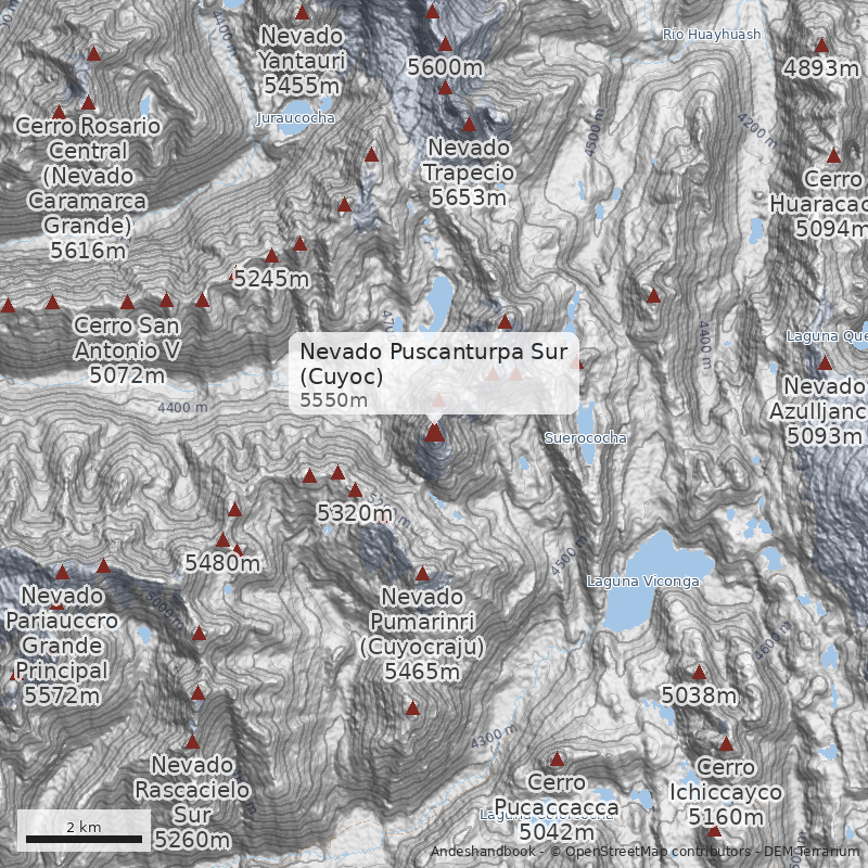 Mapa Nevado Puscanturpa Sur (Cuyoc)
