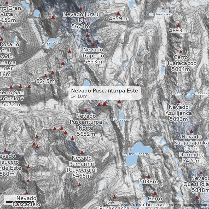 Mapa Nevado Puscanturpa Este