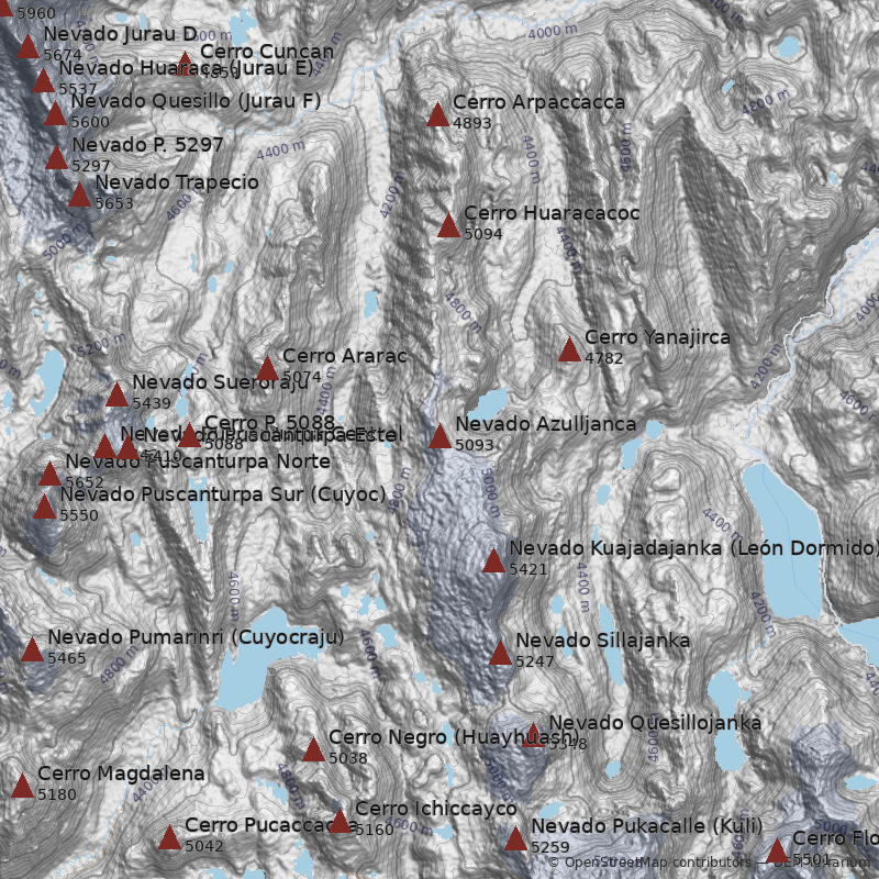 Mapa Nevado Azulljanca