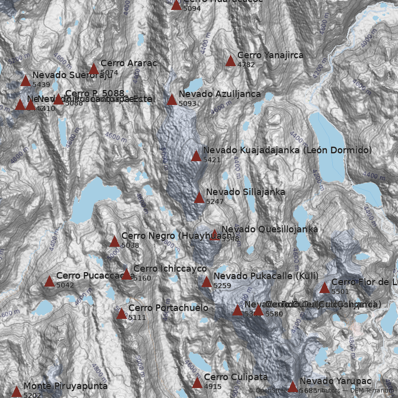 Mapa Nevado Sillajanka