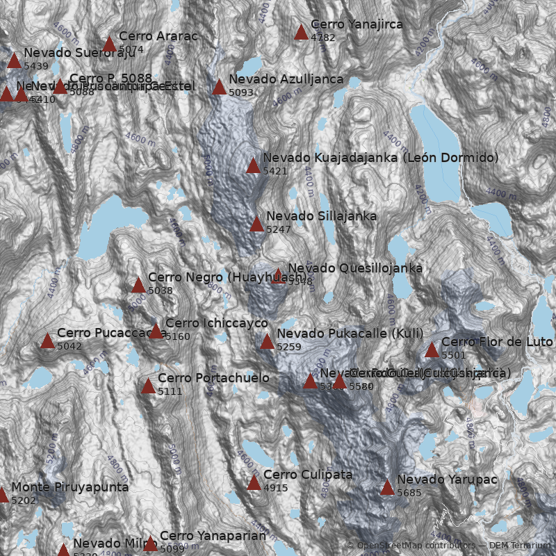 Mapa Nevado Quesillojanka