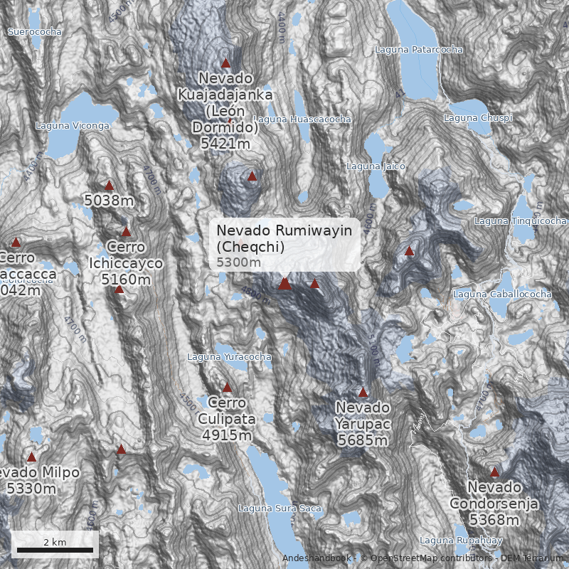 Mapa Nevado Rumiwayin (Cheqchi)