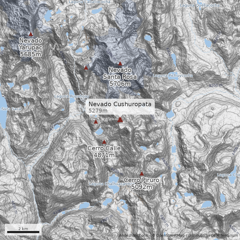 Mapa Nevado Cushuropata