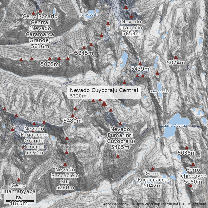 Mapa Nevado Cuyocraju Central