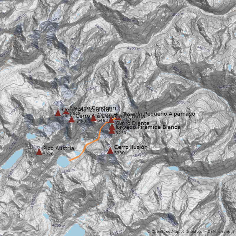 Mapa Nevado Pequeño Alpamayo