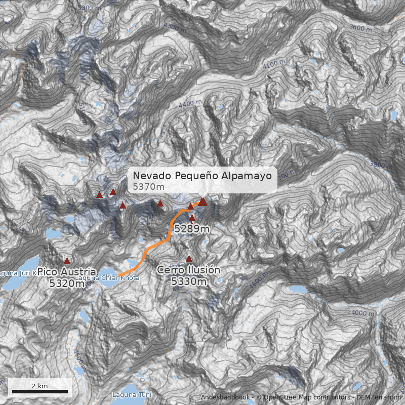 Mapa Nevado Pequeño Alpamayo
