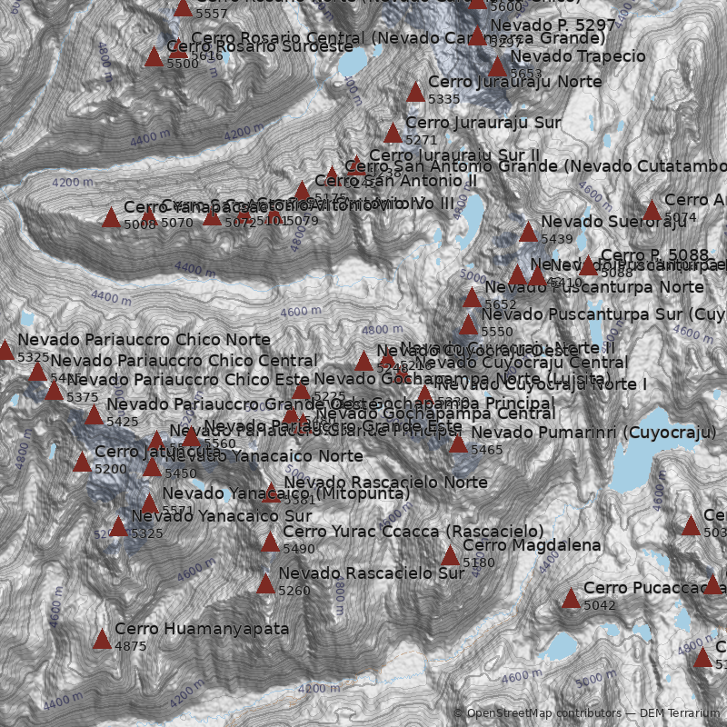 Mapa Nevado Cuyocraju Oeste
