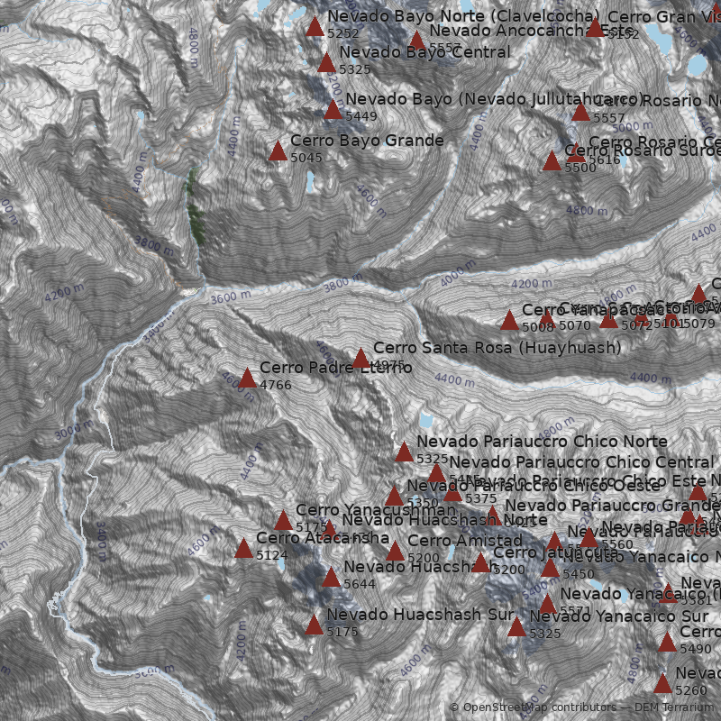 Mapa Cerro Santa Rosa (Huayhuash)