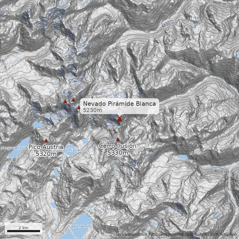 Mapa Nevado Pirámide Blanca